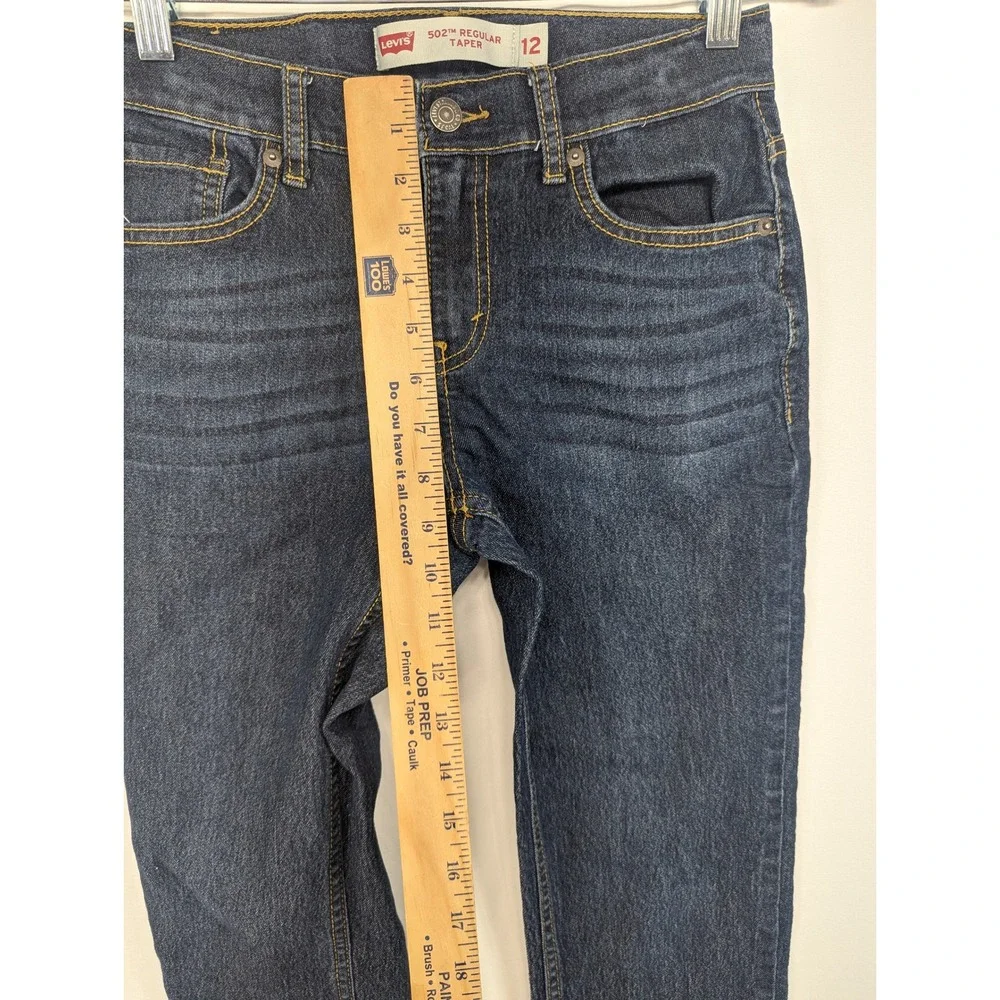 Levi's 502 Regular Taper Boys Jeans Size 12 Reg Dark Wash‎ Denim 26x27